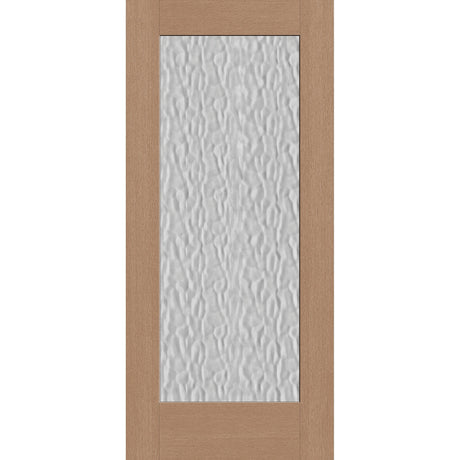 Vapor flush glazed fiberglass entry door, full lite, 36" x 80", tan woodgrain finish