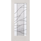 Briselle flush glazed fiberglass entry door, full lite, 36" x 80", white satin smooth finish, Patina caming
