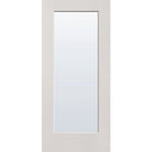 Clear flush glazed fiberglass entry door, full lite, 36" x 80", white satin smooth finish