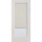 Raise & Lower Blinds flush glazed fiberglass entry door, full lite, 36" x 80", white satin smooth finish, white blinds