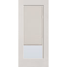 Raise & Lower Blinds flush glazed fiberglass entry door, full lite, 36" x 80", white satin smooth finish, white blinds