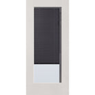 Raise & Lower Blinds flush glazed fiberglass entry door, full lite, 36" x 80", white satin smooth finish, slate blinds