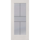 Rill flush glazed fiberglass entry door, full lite, 36" x 80", white satin smooth finish, Black Aluminum caming