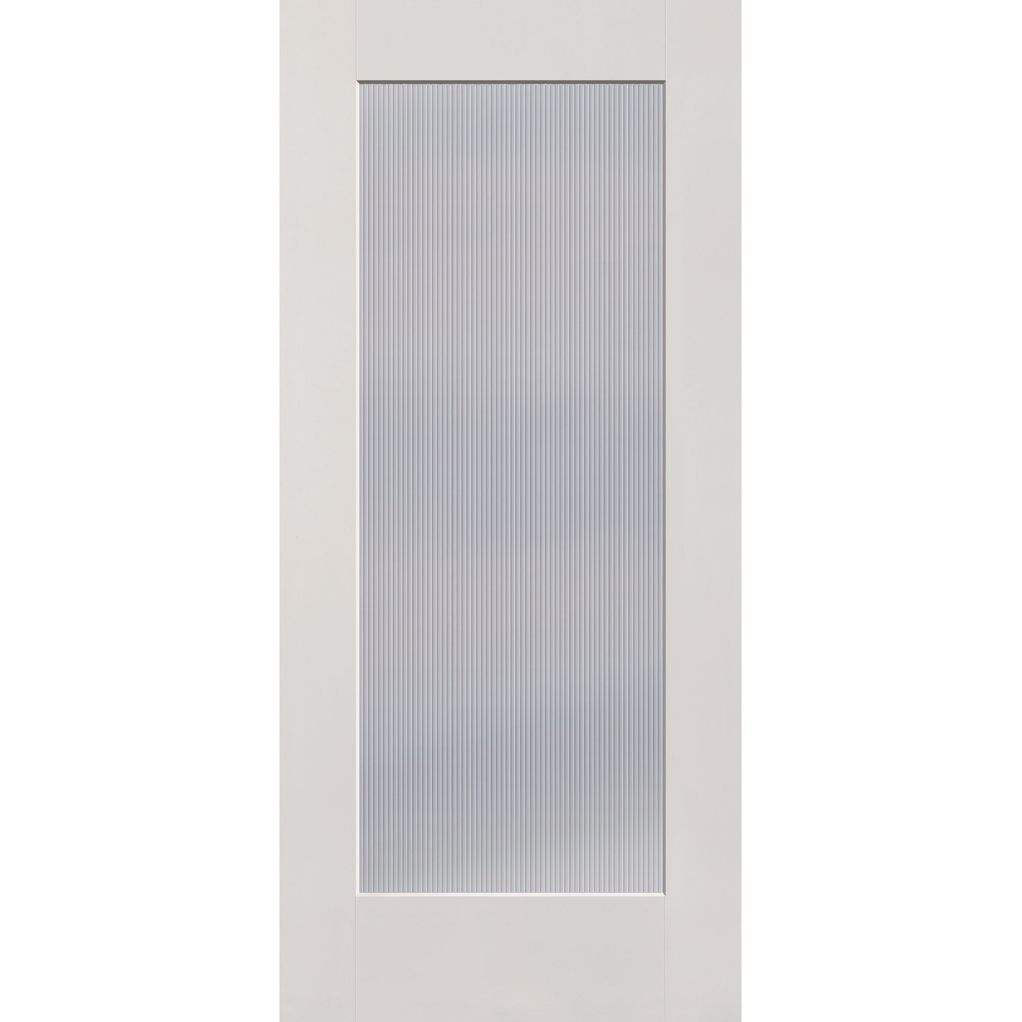 Wide Reed flush glazed fiberglass entry door, full lite, 36" x 80", white satin smooth finish