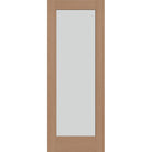 Frost flush glazed hurricane-rated fiberglass entry door, full lite, 36" x 96", tan woodgrain finish