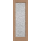 Rain flush glazed hurricane-rated fiberglass entry door, full lite, 36" x 96", tan woodgrain finish