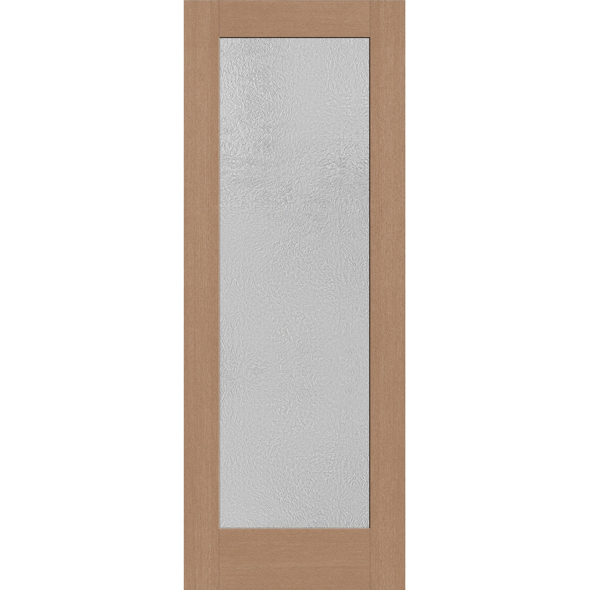 Micro-Granite flush glazed fiberglass entry door, full lite, 36" x 96", tan woodgrain finish