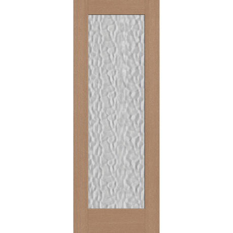 Vapor flush glazed fiberglass entry door, full lite, 36" x 96", tan woodgrain finish
