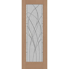 Waterside flush glazed fiberglass entry door, full lite, 36" x 96", tan woodgrain finish, Black Chrome caming