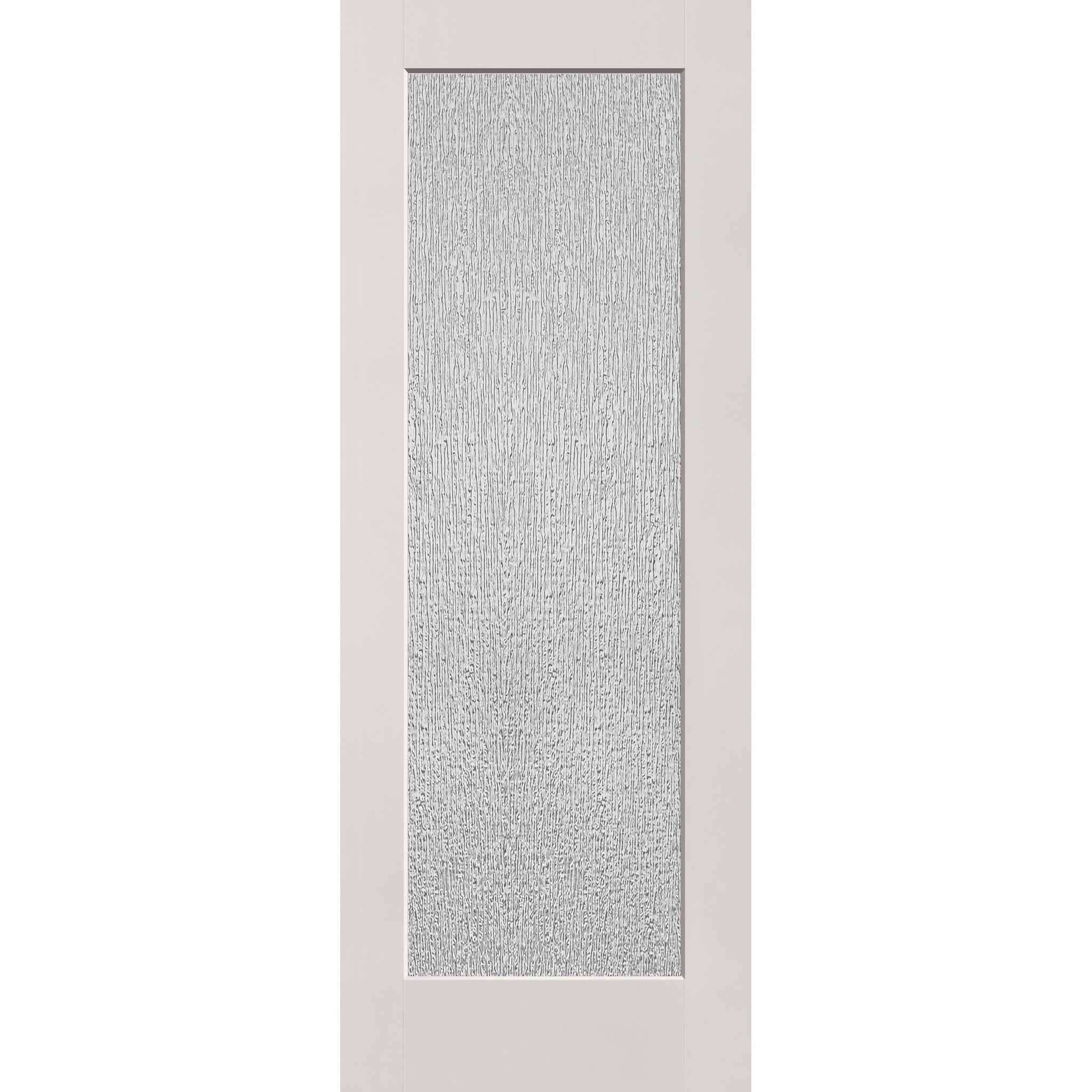 Rain flush glazed hurricane-rated fiberglass entry door, full lite, 36" x 96", white satin smooth finish