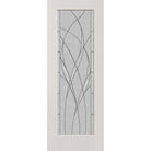 Waterside flush glazed hurricane-rated fiberglass entry door, full lite, 36" x 96", white satin smooth finish, Black Chrome caming