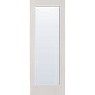 Clear flush glazed fiberglass entry door, full lite, 36" x 96", white satin smooth finish