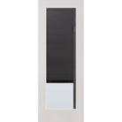 Raise & Lower Blinds flush glazed fiberglass entry door, full lite, 36" x 96", white satin smooth finish, slate blinds