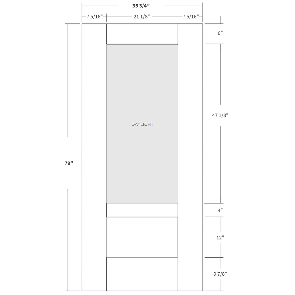 Berkley Flush Glazed Fiberglass Entry Door - 3/4 Lite Shaker (36" x 80")