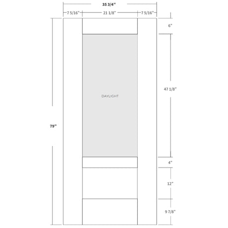 Berkley Flush Glazed Fiberglass Entry Door - 3/4 Lite Shaker (36" x 80")