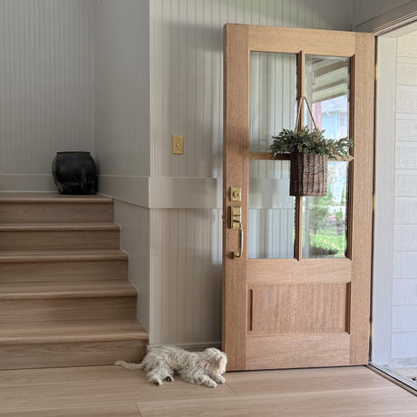 36" Mahogany Entry Door Slab (3/4 Glass 4 Lite)