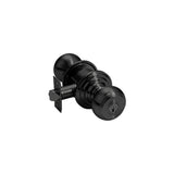 Waverly Knob Interior Lockset with #8 Rosette by Emtek, Flat Black, keyed