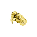Waverly Knob Interior Lockset with #8 Rosette by Emtek, Lifetime Polished Brass, keyed