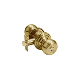 Waverly Knob Interior Lockset with #8 Rosette by Emtek, Satin Brass, keyed