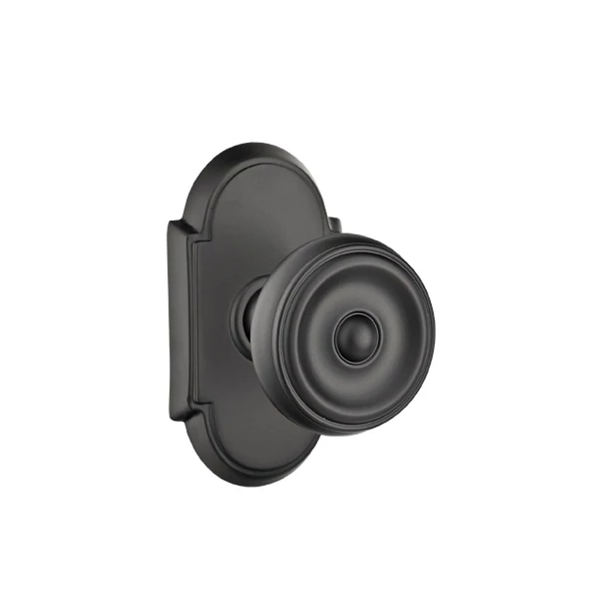 Waverly Knob Interior Lockset with #8 Rosette by Emtek, Flat Black