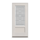 Prehung Austin Flush Glazed Fiberglass Entry Door System - 3/4 Lite Shaker, White Satin Smooth