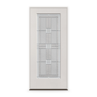 Prehung Austin Flush Glazed Fiberglass Entry Door System - Full Lite, White Satin Smooth