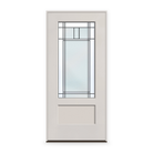 Prehung Berkley Flush Glazed Fiberglass Entry Door System - 3/4 Lite Shaker, White Satin Smooth