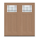 Double Berkley Flush Glazed Fiberglass Entry Door System - Craftsman 2 Panel, Tan Woodgrain