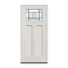 Prehung Berkley Flush Glazed Fiberglass Entry Door System - Craftsman 2 Panel, White Satin Smooth