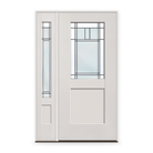 Berkley Flush Glazed Fiberglass Entry Door System with Sidelite - Half Lite Shaker, White Satin Smooth