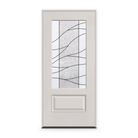 Prehung Briselle Flush Glazed Fiberglass Entry Door System - 3/4 Lite, White Satin Smooth