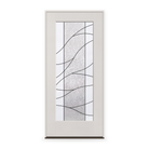 Prehung Briselle Flush Glazed Fiberglass Entry Door System - Full Lite, White Satin Smooth