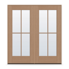 Double Clear Flush Glazed Fiberglass Entry Door System - Full Lite, White Satin Smooth, 