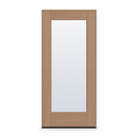 Prehung Clear Flush Glazed Fiberglass Entry Door System - Full Lite, Tan Woodgrain, 