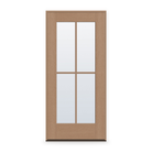 Prehung Clear Flush Glazed Fiberglass Entry Door System - Full Lite, White Satin Smooth, 