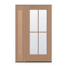 Clear Flush Glazed Fiberglass Entry Door System with Sidelite - Full Lite, White Satin Smooth, 
