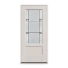 Prehung Dexter Flush Glazed Fiberglass Entry Door System - 3/4 Lite Shaker, White Satin Smooth