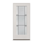 Prehung Dexter Flush Glazed Fiberglass Entry Door System - Full Lite, White Satin Smooth