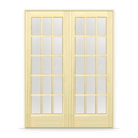 Double Poplar Interior Door System - 15 Lite Glass