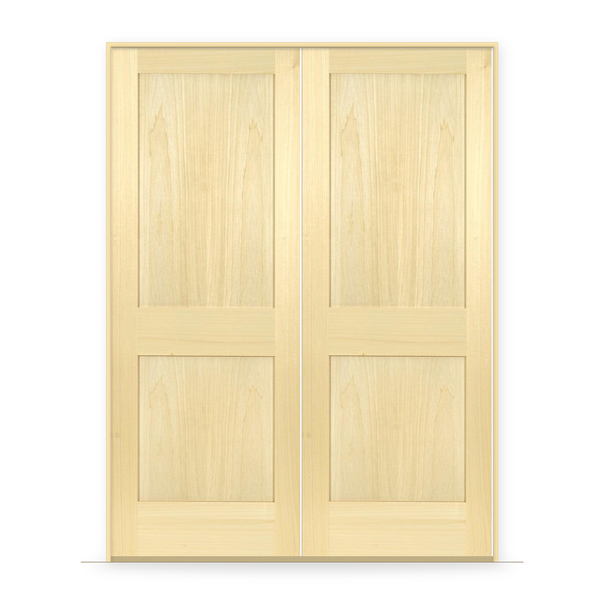 Double Poplar Interior Door System - 2 Panel Shaker