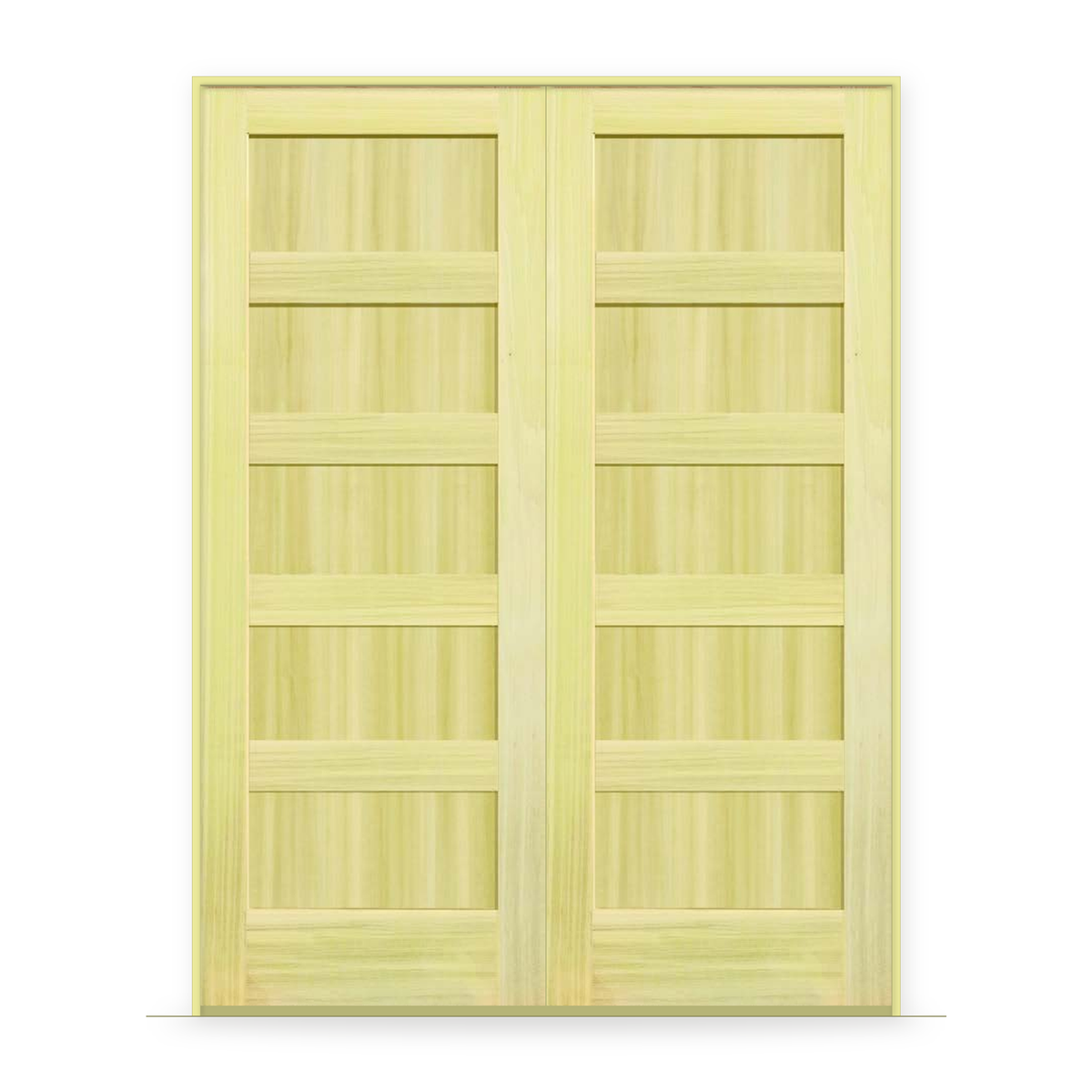 Double Poplar Interior Door System - 5 Panel Shaker
