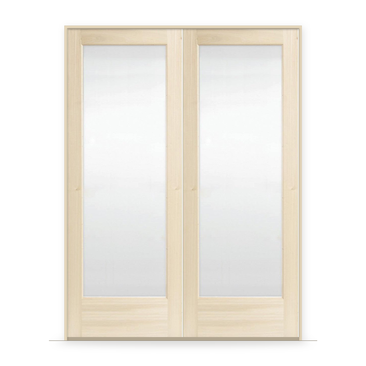 Double Poplar Interior Door System - Full Lite Glass, Standard Clear Glass