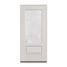 Prehung Double Waterglass Flush Glazed Fiberglass Entry Door System - 3/4 Lite, White Satin Smooth