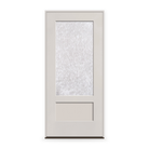 Prehung Double Waterglass Flush Glazed Fiberglass Entry Door System - 3/4 Lite Shaker, White Satin Smooth