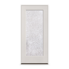 Prehung Double Waterglass Flush Glazed Fiberglass Entry Door System - Full Lite, White Satin Smooth