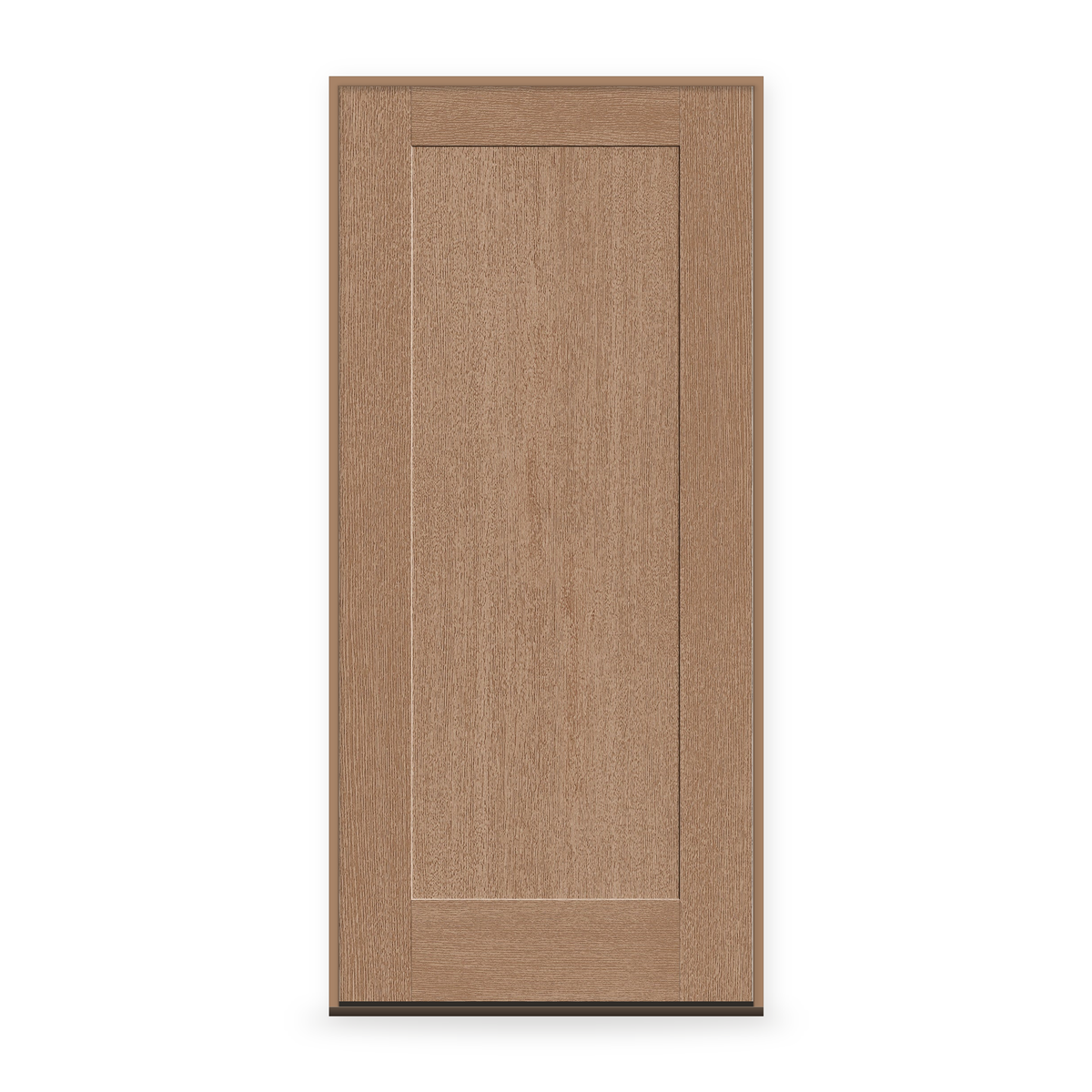 Prehung Fiberglass Entry Door System - 1 Panel Shaker, Tan Woodgrain