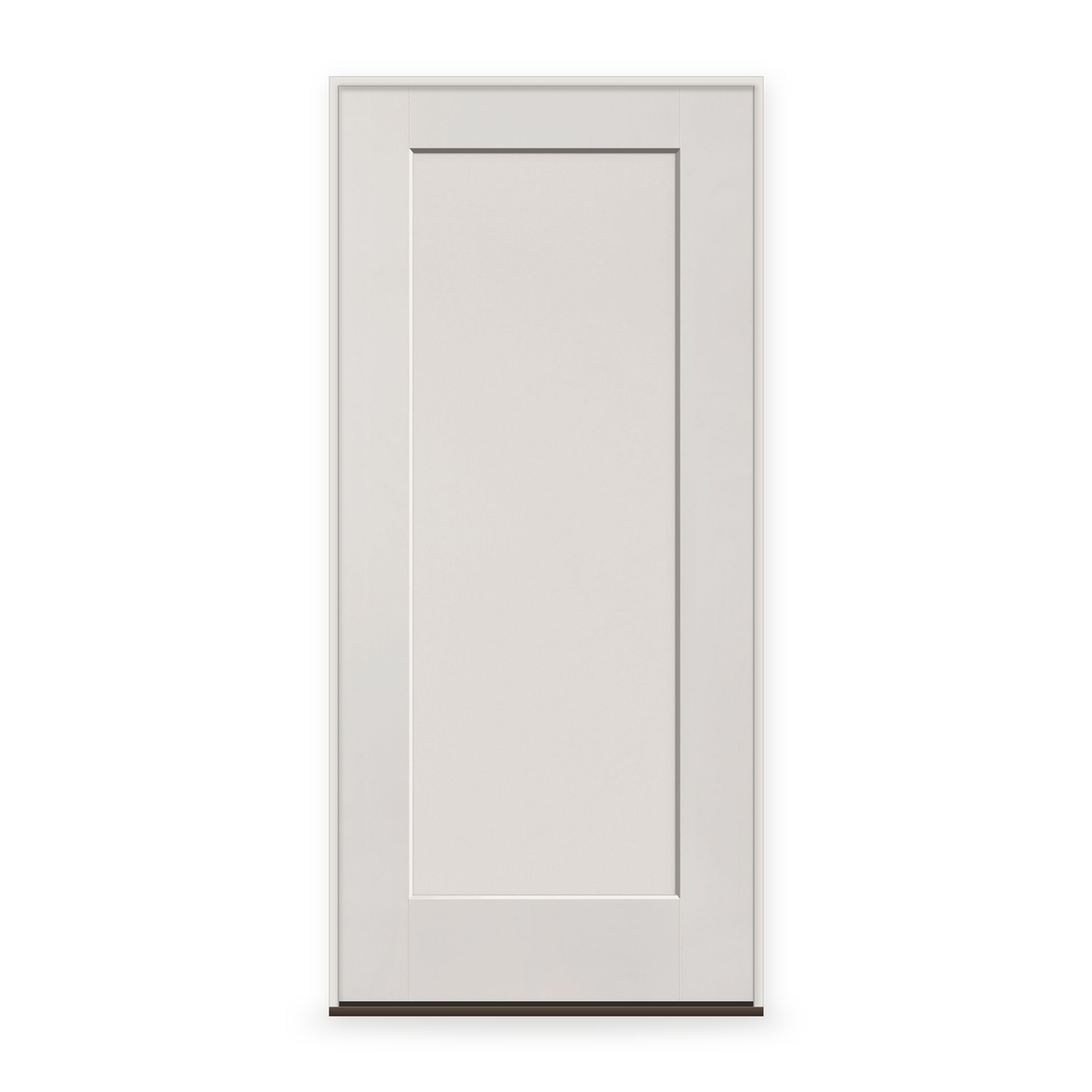 Prehung Fiberglass Entry Door System - 1 Panel Shaker, White Satin Smooth