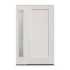 Fiberglass Entry Door System with Sidelite - 1 Panel Shaker, White Satin Smooth