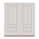 Double Fiberglass Entry Door System - 2 Panel 3/4, White Satin Smooth