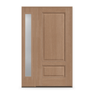 Fiberglass Entry Door System with Sidelite - 2 Panel 3/4, Tan Woodgrain